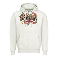 Oatmeal Heather santa baby Zipper Hoodie - MaliasSmallBusiness