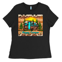 Black happy camper Ladies Tee - JahusDesignShop
