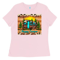 Bubblegum Pink happy camper Ladies Tee - JahusDesignShop