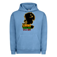 Pigment Pebble Blue Living free-ish since 1865 Urban Hoodie - HowdyJamesFarm