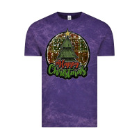 Cloud Purple happy christmas black Vintage Tee - JahusDesignShop