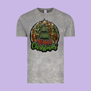 Happy Christmas Black Vintage Tee Designed By Jahusdesignshop