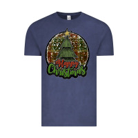 Vintage Denim happy christmas black Vintage Tee - JahusDesignShop