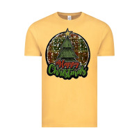 Vintage Mustard happy christmas black Vintage Tee - JahusDesignShop