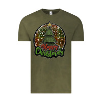 Vintage Olive happy christmas black Vintage Tee - JahusDesignShop