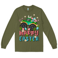 Army Green easter monster truck Long Sleeve Tee - MaliasSmallBusiness
