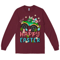 Burgundy easter monster truck Long Sleeve Tee - MaliasSmallBusiness