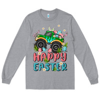 Heather Grey easter monster truck Long Sleeve Tee - MaliasSmallBusiness