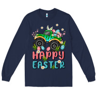 Navy easter monster truck Long Sleeve Tee - MaliasSmallBusiness