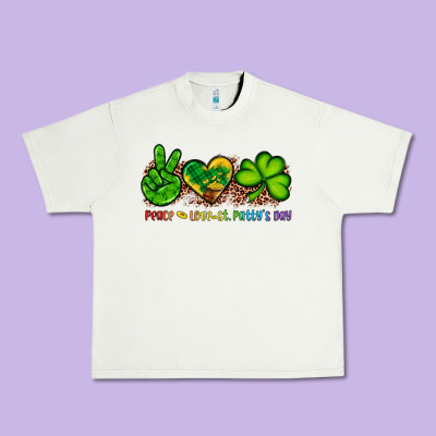 Peace Love St Patty's Day Urban Heavy Tee Designed By Artiststas