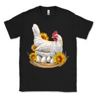 Black Perched Chicken With Sunflowers Classic Tee - LillyAllenDesigns