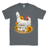 Charcoal Heather Perched Chicken With Sunflowers Classic Tee - LillyAllenDesigns