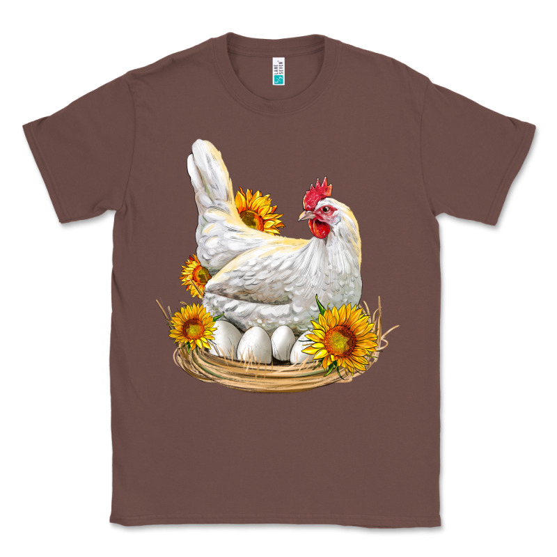 Perched Chicken With Sunflowers Classic Tee by LillyAllenDesigns | Teevron