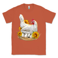 Copper Perched Chicken With Sunflowers Classic Tee - LillyAllenDesigns