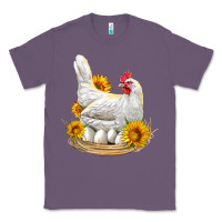 Lavender Perched Chicken With Sunflowers Classic Tee - LillyAllenDesigns