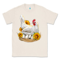 Natural Perched Chicken With Sunflowers Classic Tee - LillyAllenDesigns