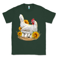 Sports Green Perched Chicken With Sunflowers Classic Tee - LillyAllenDesigns