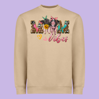 Mom Vibes Baby Pigs Heavyweight Sweatshirt Designed By Artiststas