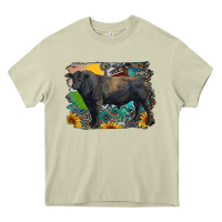 Mossy black angus bull with aztec and farm background Heavy Core Tee - RanaPortraitStore