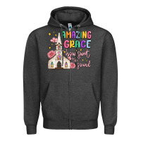 Charcoal Heather amazing grace how sweet the sound Zipper Hoodie - MaliasSmallBusiness