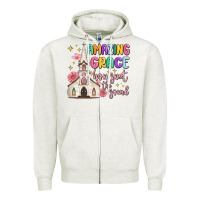 Oatmeal Heather amazing grace how sweet the sound Zipper Hoodie - MaliasSmallBusiness