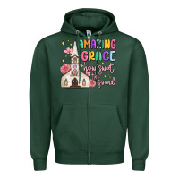 Sports Green amazing grace how sweet the sound Zipper Hoodie - MaliasSmallBusiness