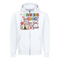 White amazing grace how sweet the sound Zipper Hoodie - MaliasSmallBusiness