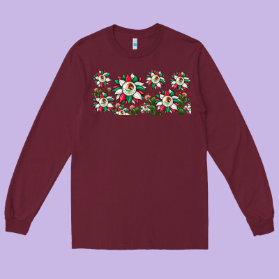 Mexican Flag Sunflower Long Sleeve Tee Designed By Jahusdesignshop