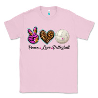 Bubblegum Pink peace love volleyball Classic Tee - BarkalooDesign