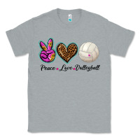 Heather Grey peace love volleyball Classic Tee - BarkalooDesign