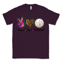 Plum peace love volleyball Classic Tee - BarkalooDesign