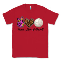 Red peace love volleyball Classic Tee - BarkalooDesign