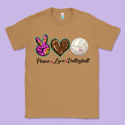 Peace Love Volleyball Classic Tee Designed By Barkaloodesign