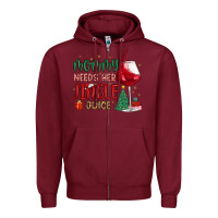 Burgundy mommy needs her jingle juice Zipper Hoodie - MaliasSmallBusiness