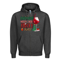Charcoal Heather mommy needs her jingle juice Zipper Hoodie - MaliasSmallBusiness