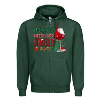 Sports Green mommy needs her jingle juice Zipper Hoodie - MaliasSmallBusiness