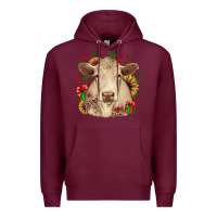 Burgundy christmas charolais Premium Hoodie - JahusDesignShop
