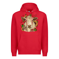 Red christmas charolais Premium Hoodie - JahusDesignShop