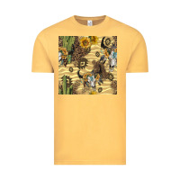 Vintage Mustard aztec bull skull Vintage Tee - BundleAndBundleShop