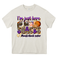 Cream i'm just here for the snacks #basketball sister Heavy Core Tee - Zillion Design Studio