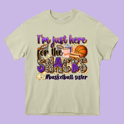 I'm Just Here For The Snacks #basketball Sister Heavy Core Tee Designed By Zillion Design Studio