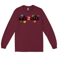 Burgundy advocate autism Long Sleeve Tee - MaliasSmallBusiness