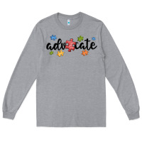 Heather Grey advocate autism Long Sleeve Tee - MaliasSmallBusiness