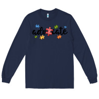 Navy advocate autism Long Sleeve Tee - MaliasSmallBusiness
