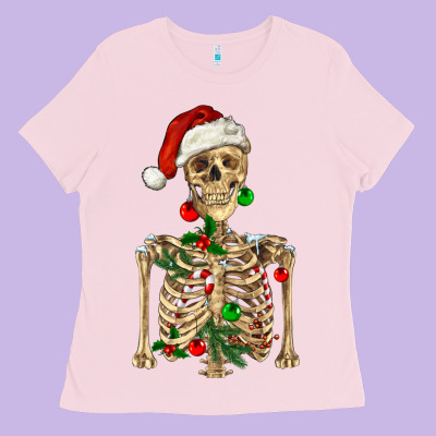 Ladies Tee Christmas Skeleton