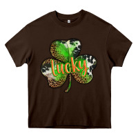 Chocolate Brown st. patricks day lucky shamrock Heavy Core Tee - BarkalooDesign