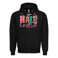 Black hair hustler Zipper Hoodie - MaliasSmallBusiness