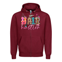 Burgundy hair hustler Zipper Hoodie - MaliasSmallBusiness