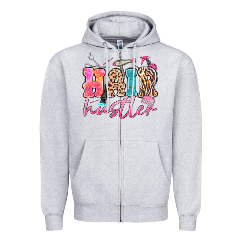 Hair Hustler Zipper Hoodie by MaliasSmallBusiness | Teevron