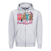 Heather Grey hair hustler Zipper Hoodie - MaliasSmallBusiness